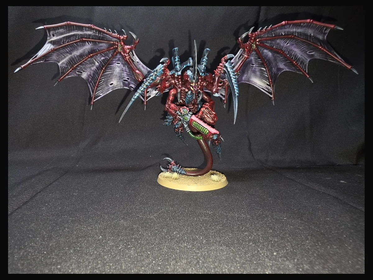 Painted winged Tyranid miniature.